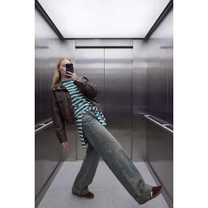 Defacto F8238AXNM34 Mavi Barrel Fıt Yüksek Bel Jean Pantolon