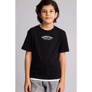 Defacto G7150A8BK81 Siyah New Regular Fıt Bisiklet Yaka Baskılı Kısa Kollu Tişört Erkek Çocuk