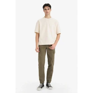 Defacto C9163AXKH361 Haki Regular Jogger Kargo Cepli Gabardin Pantolon