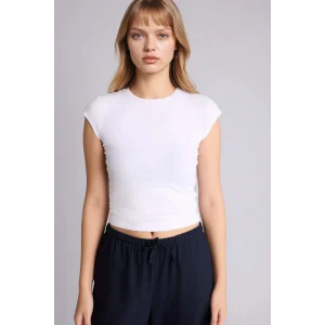 Defacto F5187AXWT32 Beyaz Fıtted Modal Tişört