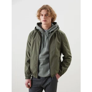 XSIDE Haki Standart Kalıp Kapüşonlu Erkek Yağmurluk