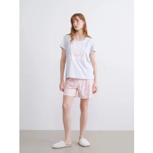 LCW DREAM Pembe Yıldız Desenli Kadın Şortlu Pijama Takımı