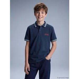 LCW Kids Lacivert Polo Yaka Erkek Çocuk Tişört