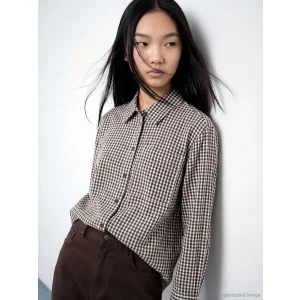 LCW Modest Kahverengi Ekose Kadın Gömlek Tunik