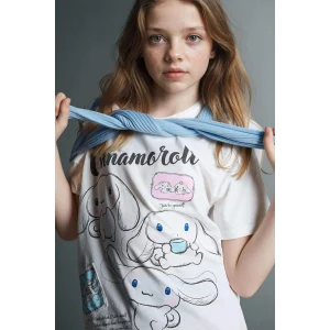 Defacto G8196A8ER105 Ekru Cınnamoroll Relax Fıt Tişört Kız Çocuk