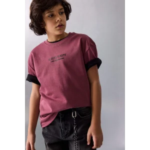 Defacto G6485A8BR174 Bordo Premıum Baskılı Tişört Erkek Çocuk