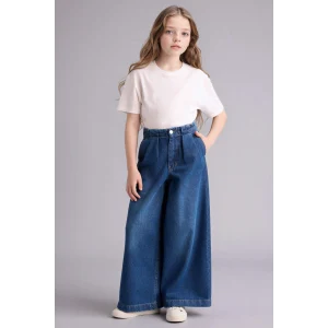 Defacto G9426A8NM28 Mavi Wıde Leg Jean Pantolon Kız Çocuk