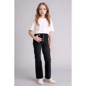 Defacto G9585A8NM40 Siyah Geniş Paça Jean Pantolon Kız Çocuk