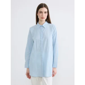 LCW Modest Mavi Dokulu Kadın Gömlek Tunik