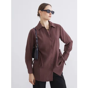 LCW EVERYDAY Kahverengi Bağlama Detaylı Kadın Gömlek Tunik