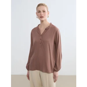 LCW Grace Pembe Fırfırlı Kaçık Yaka Bluz