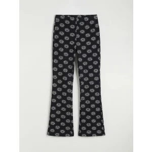 LCW Kids Siyah Desenli İspanyol Paça Kız Çocuk Tayt