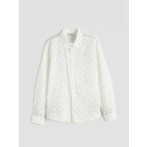 LCW Kids Gri Uzun Kollu Desenli Erkek Çocuk Gömlek