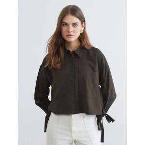 LCW EVERYDAY Yeşil Bağcıklı Oversize Kadın Gömlek