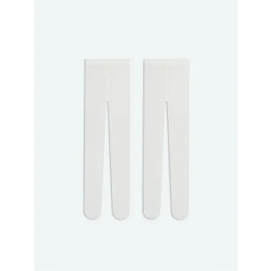 LCW baby Ekru Beli Lastikli Kız Bebek Külotlu Çorap 2li