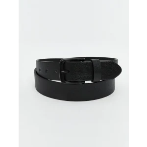 LCW ACCESSORIES Siyah Deri Görünümlü Erkek Kemer