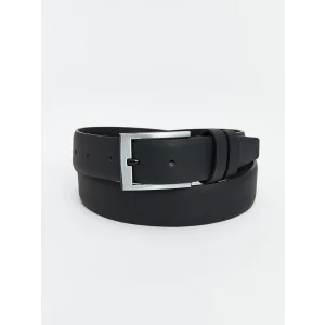 LCW ACCESSORIES Siyah Deri Görünümlü Erkek Kemer