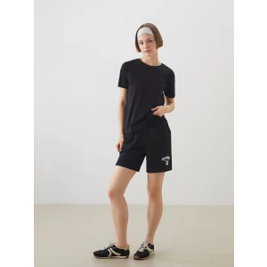 XSIDE Siyah Beli Lastikli California Baskılı Kadın Şort