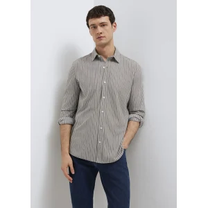 Mavi 0211404-91582 Çizgili Gri Gömlek
