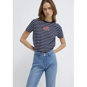 Mavi 1613562-88030 Mavi Logo Baskılı Lacivert Tişört