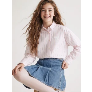 LCW Kids Pembe Çizgili Kız Çocuk Gömlek