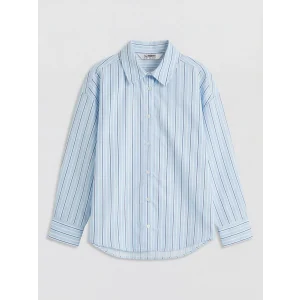 LCW Kids Mavi Kız Çocuk Çizgili Poplin Gömlek