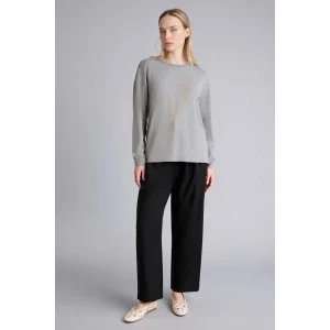 Defacto H1203AXAR53 Antrasit Relax Fıt Bisiklet Yaka Taş Baskılı Uzun Kollu Tişört