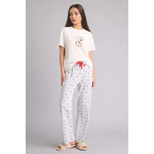 Defacto G8320AXGR93 Gri Snoopy Regular Fıt Kısa Kollu 2li Takım