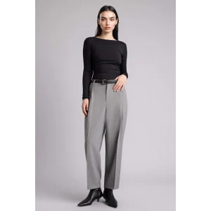 Defacto G7830AXGR394 Gri Carrot Fıt Çift Cepli Yüksek Bel Düz Paça Pantolon