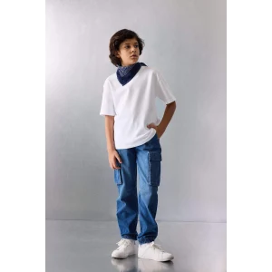 Defacto F9711A8NM28 Mavi Jogger Fıt Jean Pantolon Erkek Çocuk