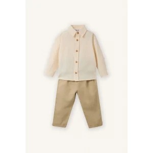 Defacto G8251A5BG734 Bej Waffle 2li Takım Erkek Bebek