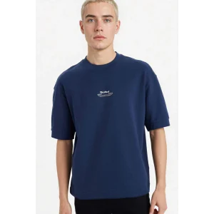 Defacto F8147AXNV241 Lacivert Nefes Alabilen Loose Fit Baskılı Tişört