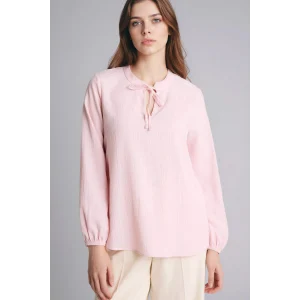 Defacto H0491AXPN74 Pembe Gofre Dokulu Bluz