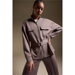 Defacto F9064AXBN576 Kahve Aırtech Long Fit Dik Yaka Modal Hırka