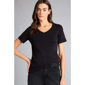 Defacto W9578AZBK81 Siyah %100 Pamuk V Yaka Basıc Penye Tişört