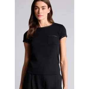 Defacto G9548AXBK81 Siyah Slım Fıt Bisiklet Yaka Ribana Kısa Kollu Tişört