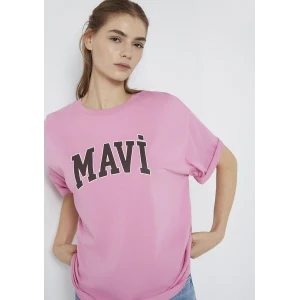 Mavi 1600843-71063 Mavi Logo Baskılı Pembe Tişört