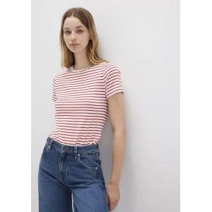 Mavi 1612881-86680 Bisiklet Yaka Çizgili Kırmızı Tişört