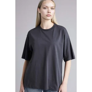 Defacto C0099AXAR191 Antrasit Oversıze Basıc Penye Tişört