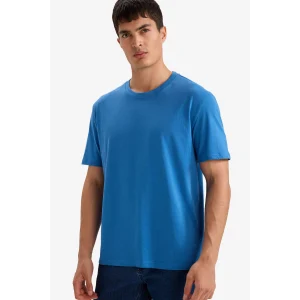 Defacto V7699AZBE410 Mavi %100 Pamuk Basic Tişört