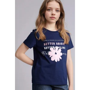 Defacto G1764A8NV248 Lacivert Baskılı Tişört Kız Çocuk