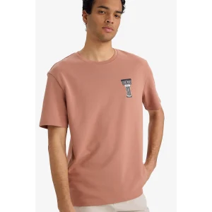 Defacto F9682AXBR496 Bordo Nefes Alabilen Baskılı Tişört