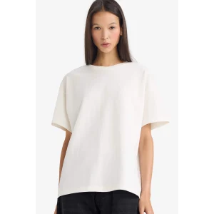 Defacto E4935AXWT32 Beyaz Oversıze Basıc Tişört