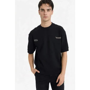 Defacto F8148AXBK81 Siyah Nefes Alabilen Loose Fit Baskılı Tişört