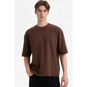 Defacto B4844AXBN151 Kahve Nefes Alabilen Kumaş Tişört