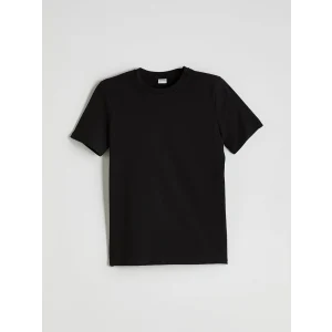 LCW Kids Siyah Bisiklet Yaka Erkek Çocuk Tişört