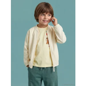 LCW Kids Bej Kolej Yaka Erkek Çocuk Fermuarlı Sweatshirt