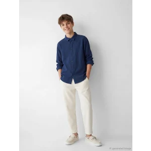 LCW Kids Ekru Beli Lastikli Erkek Çocuk Pantolon