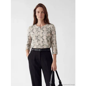 LCW Grace Karışık Bisiklet Yaka Desenli Bluz