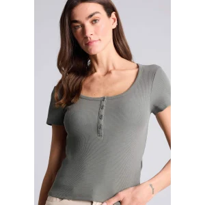 Defacto H2034AXKH422 Haki Regular Fıt Basıc Fitilli Kaşkorse Tişört